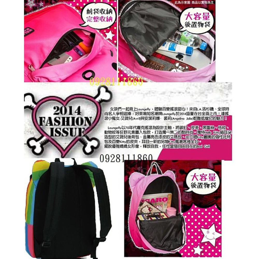 好萊塢美國潮牌Hello Kitty聯名款後背包 loungefly艾薇兒包 凱蒂貓-細節圖3