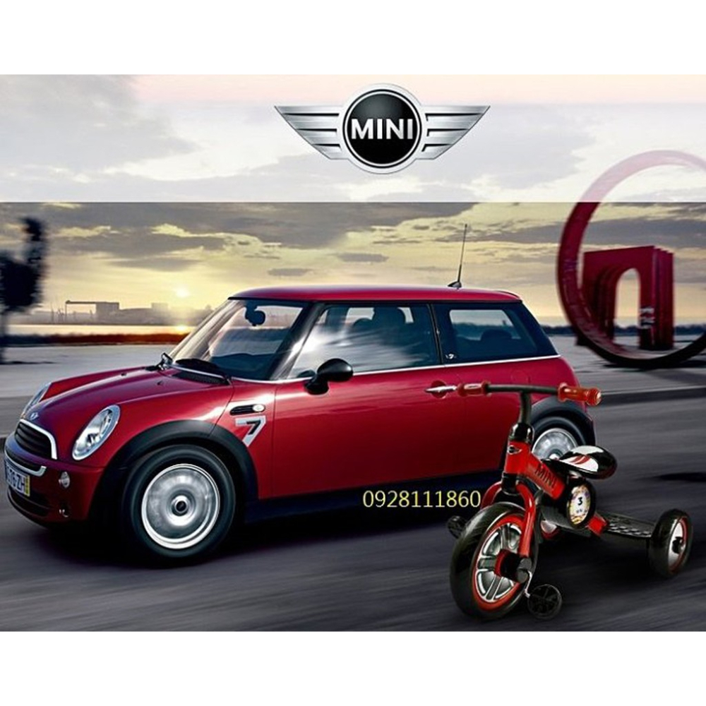 BMW原廠授權Mini Cooper Tricycle Bike經典10吋兒童三輪車腳踏車童車自行車紅色藍色-細節圖2