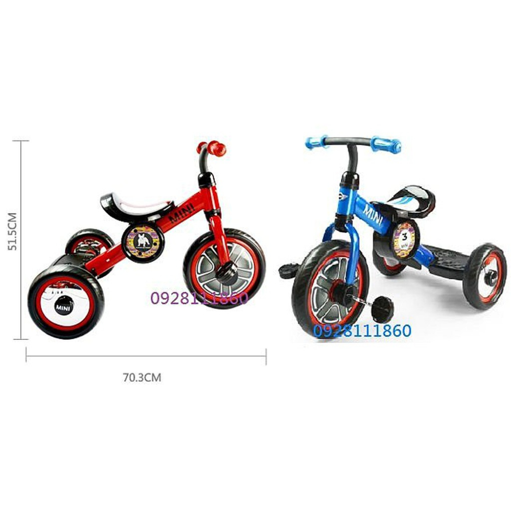 BMW原廠授權Mini Cooper Tricycle Bike經典10吋兒童三輪車腳踏車童車自行車紅色藍色-細節圖3