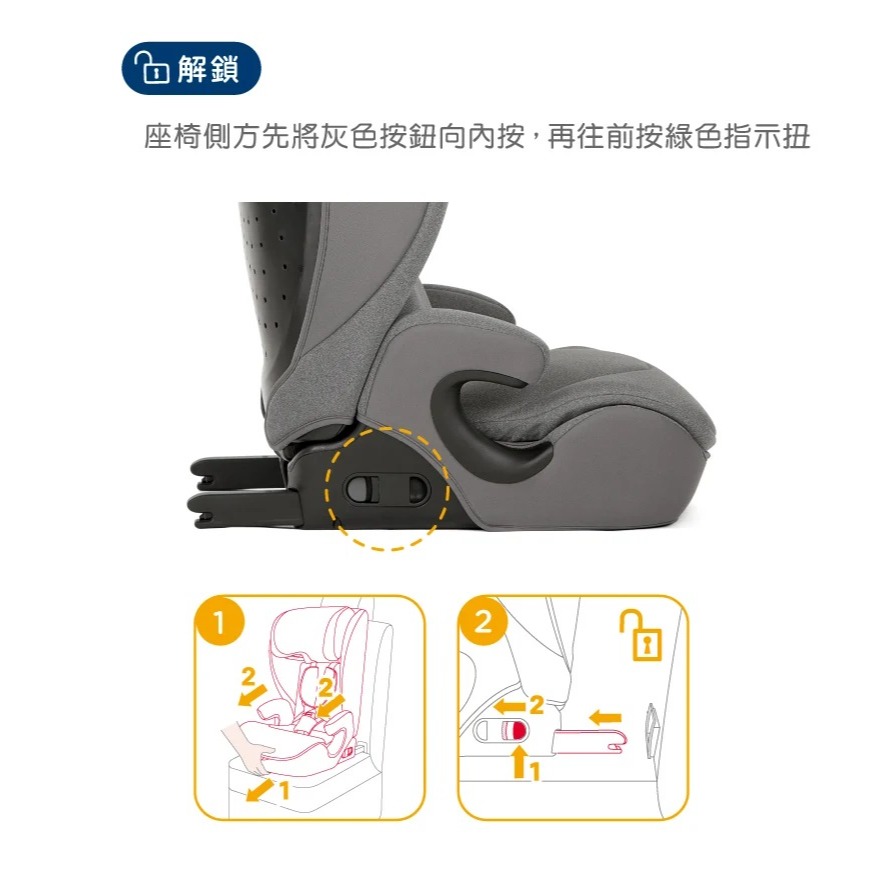 isofix Joie 奇哥 i-Irvana™ 2-12歲成長型汽座 JBD58600 兒童成長型汽車安全座椅兒童汽座-細節圖7