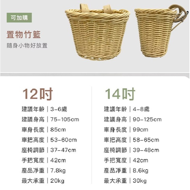 大全配 QPlay Miniby多功能兒童自行車 滑步車 12吋14吋  平衡車橡膠充氣胎兒童自行車 PUSHBIKE-細節圖4