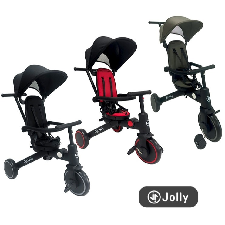 英國 Jolly Tri 兒童手推車 遮陽篷 摺疊三輪腳踏車 折疊三輪車 摺疊腳踏車推車遛娃神器 三點式安全帶 椅背可調-細節圖2