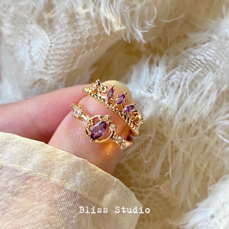 925銀玫瑰金公主戒指五彩鑽石皇冠鑽戒 開口式五色 白雪公主小美人魚愛麗兒樂佩灰姑娘貝兒-細節圖5