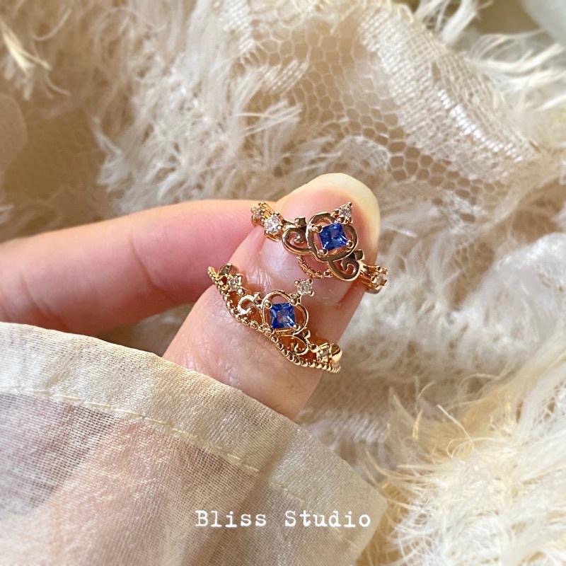 925銀玫瑰金公主戒指五彩鑽石皇冠鑽戒 開口式五色 白雪公主小美人魚愛麗兒樂佩灰姑娘貝兒-細節圖7