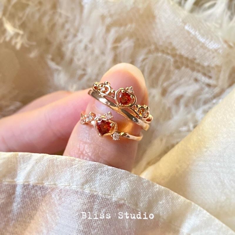 925銀玫瑰金公主戒指五彩鑽石皇冠鑽戒 開口式五色 白雪公主小美人魚愛麗兒樂佩灰姑娘貝兒-細節圖8