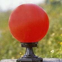 ~萊特小舖~(含稅附發票)8吋紅色壓克力圓球吸頂燈 門柱燈可裝警察局.警衛室.守望相助亭-規格圖2