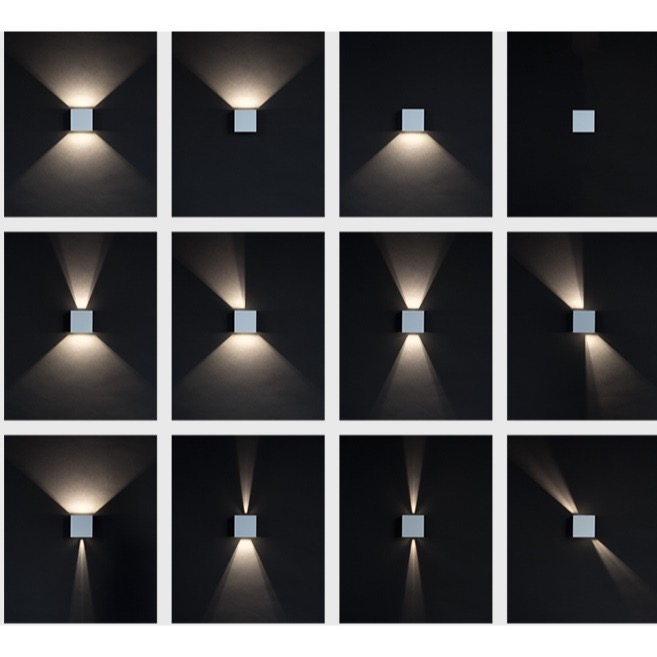 ~萊特小舖~銀色北歐簡約客廳 臥室 樓梯 走道壁燈 户外防水壁燈 可調式防水壁燈 洗牆壁燈 上下透光壁燈 (含稅附發票)-細節圖7