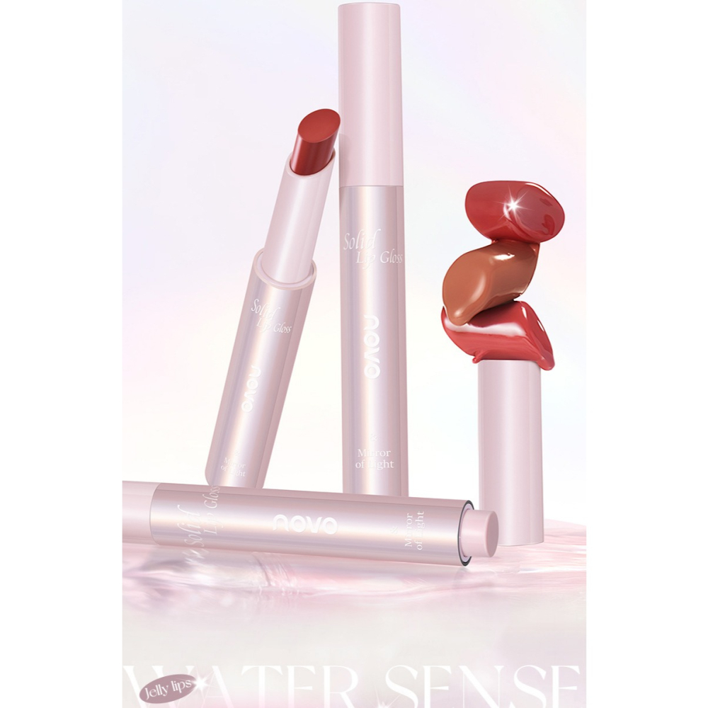 ✨台灣現貨 公司正品💄NOVO琉光之鏡固體唇蜜 按壓水漾、輕透晶凍、持光清爽不沾、快速成膜  學生平價好物❤️-細節圖6