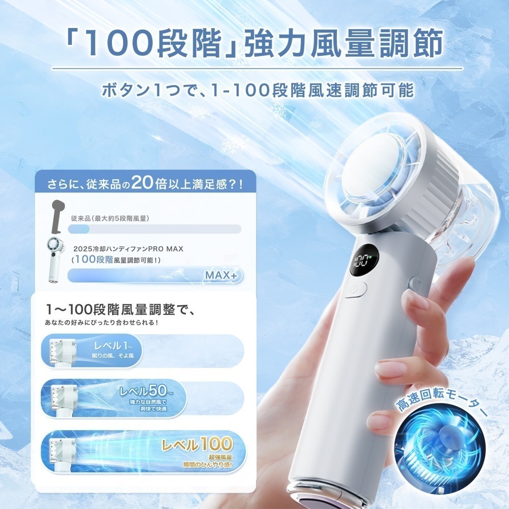 預購 - 日本直送CICIBELLA冷卻手持風扇 PROMAX 2025  100檔 桌上 手持 風扇 便攜-細節圖8
