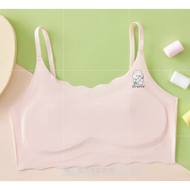 冰絲學生內衣 女童内衣冰絲無痕學生內衣發育期內衣 固定薄棉墊 中長版小背心 兒童發育期 發育內衣 兒童內衣 女童內衣 成-規格圖5