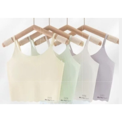 冰絲學生內衣 中長版小背心女童内衣冰絲無痕學生內衣發育期內衣 固定薄棉墊  兒童發育期 發育內衣 兒童內衣 女童內衣-細節圖4