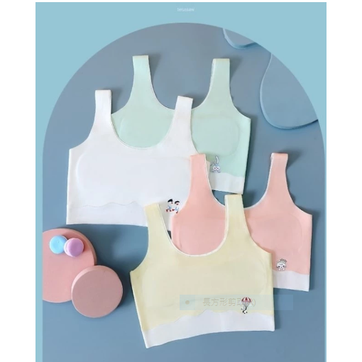 台灣出貨女童內衣冰絲無痕發育內衣夏季打底背心學生襯衣少女涼爽舒適-細節圖3