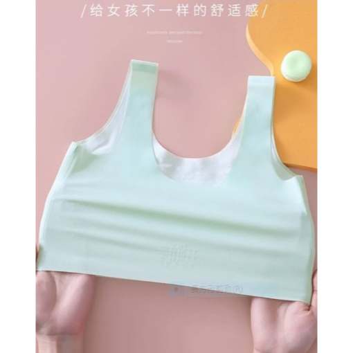 台灣出貨女童內衣冰絲無痕發育內衣夏季打底背心學生襯衣少女涼爽舒適-細節圖4