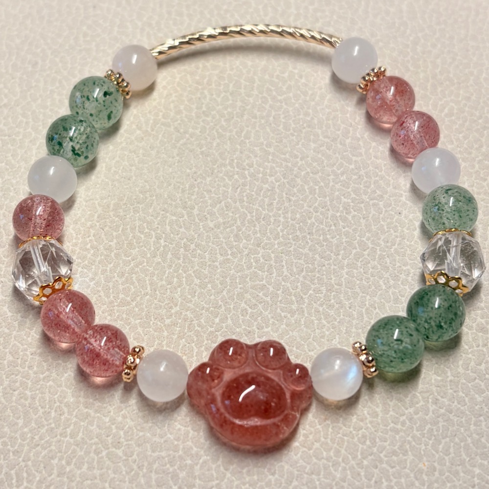 綠草莓 × 紅草莓 × 月光石 × 白水晶-細節圖2