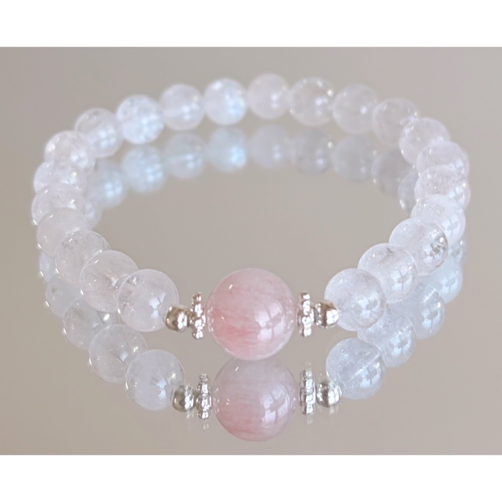 粉紅兔毛 × 透閃白兔毛-細節圖2