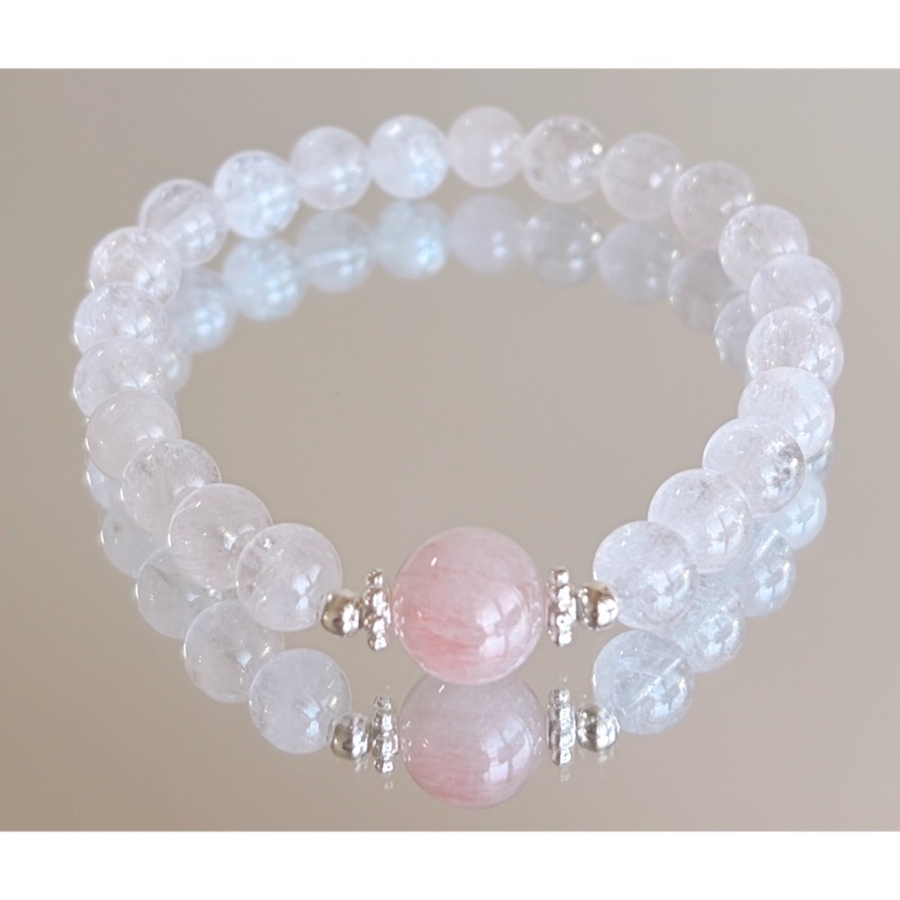 粉紅兔毛 × 透閃白兔毛-細節圖3