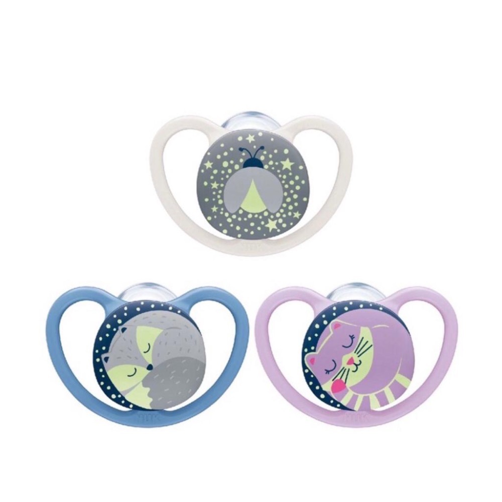 NUK SPACE夜光型超透氣矽膠安撫奶嘴(附盒)  夜光奶嘴-細節圖2