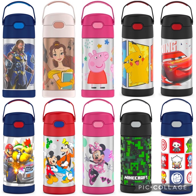現貨24h出貨 膳魔師 Thermos 兒童 保溫瓶 汪汪隊 寶可夢 蜘蛛人 佩佩豬 凱蒂貓 迪士尼公主 恐龍 鯊魚寶貝-細節圖2
