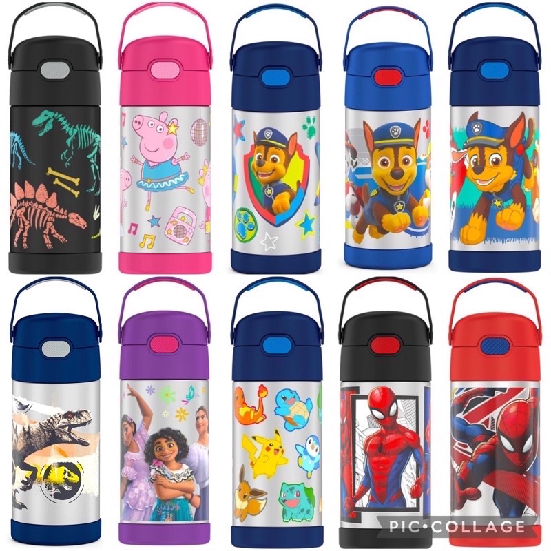現貨24h出貨 膳魔師 Thermos 兒童 保溫瓶 汪汪隊 寶可夢 蜘蛛人 佩佩豬 凱蒂貓 迪士尼公主 恐龍 鯊魚寶貝-細節圖3
