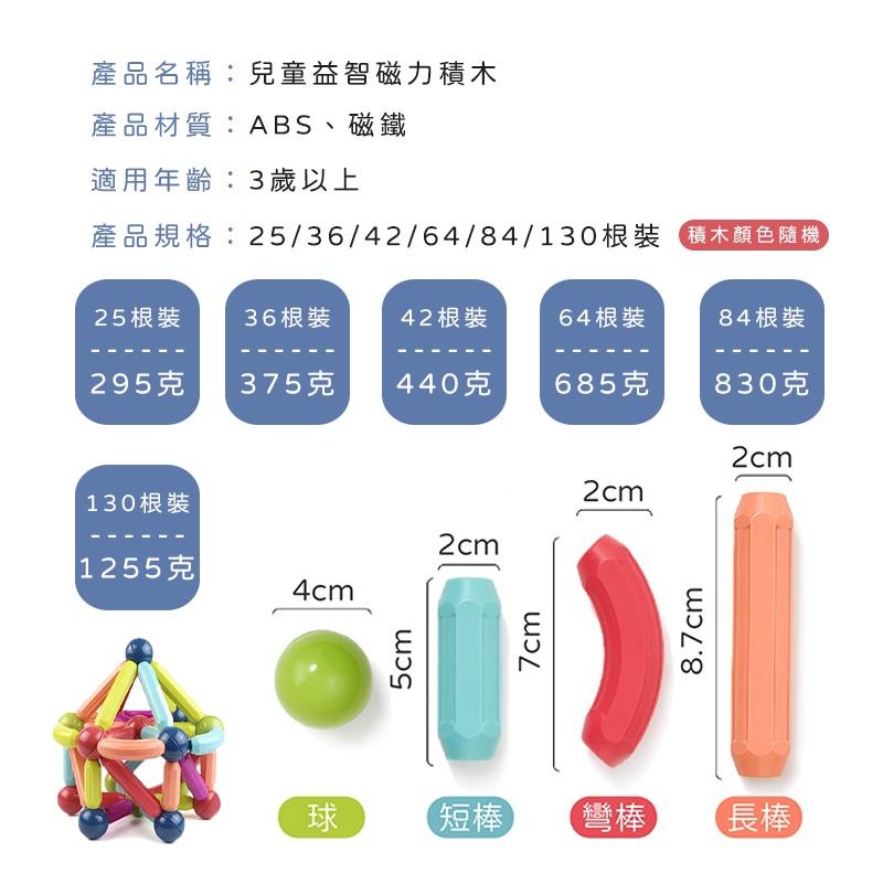 【台灣公司貨+瑕疵包退】兒童益智磁力積木 磁力棒積木 磁力積木 百變積木 磁鐵積木 積木玩具 益智積木積木 百變磁力棒-細節圖2