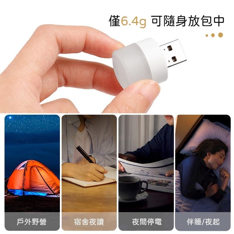 【海狸良品】【台灣現貨】隨身小夜燈 LED小圓燈 省電 便攜式小夜燈 白光 暖光 LED燈 USB燈 護眼迷你燈 隨身燈-細節圖8