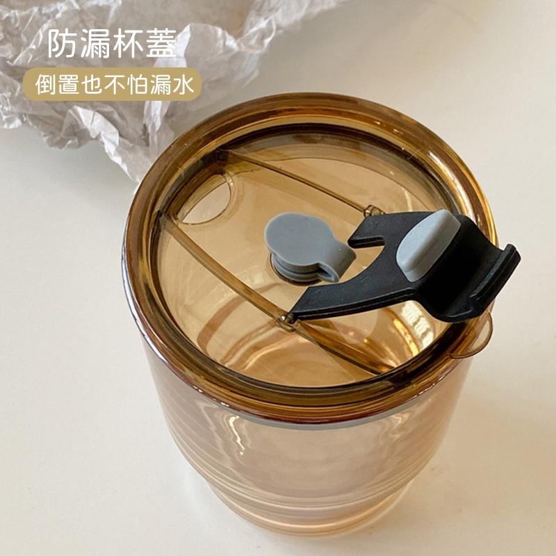 【台灣現貨】復古隨行玻璃杯 高顏值 竹節杯 ins風 帶蓋 吸管玻璃杯 水杯 隨行杯 玻璃杯 復古 好攜帶-細節圖6