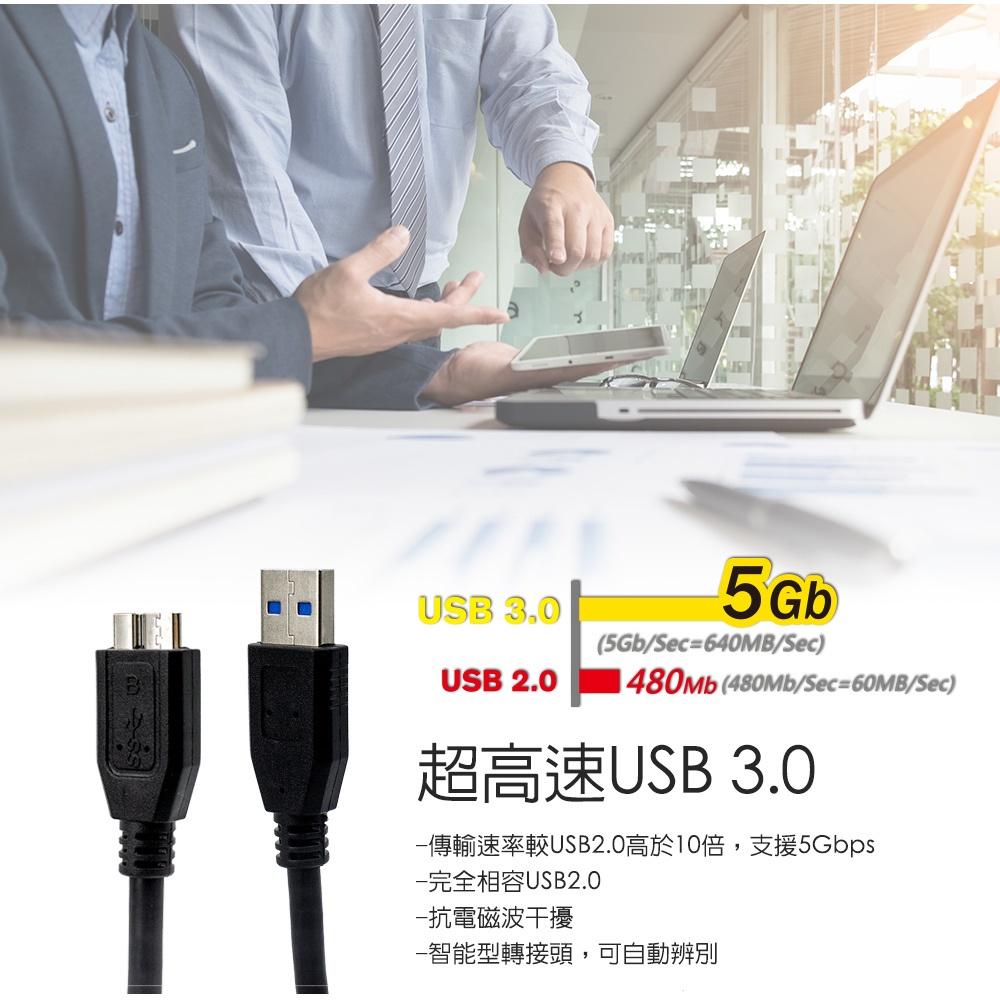 【atake】USB3.0 A公轉Micro B公 高速傳輸線(45cm) 外接硬碟/印表機/連接線-細節圖5