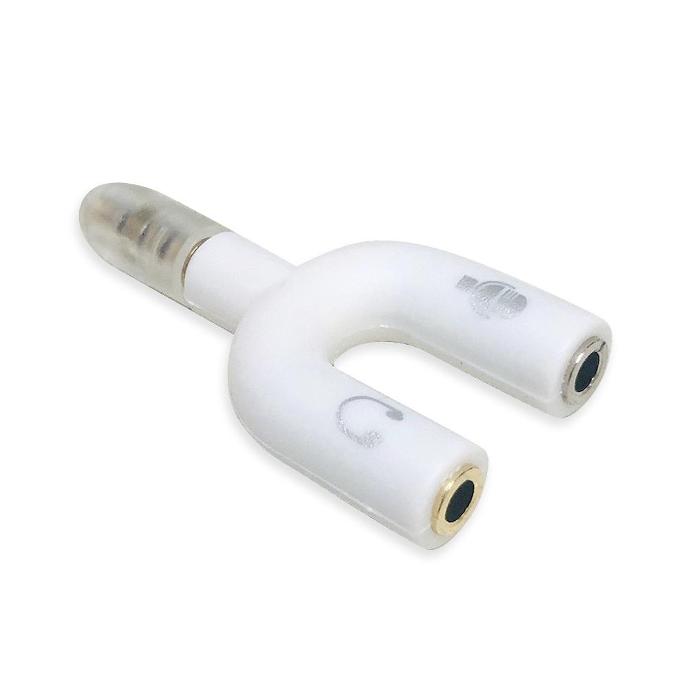 【atake】U型3.5mm耳機麥克風二合一轉接頭(黑色/白色) 一分二轉接頭/分線器-細節圖2