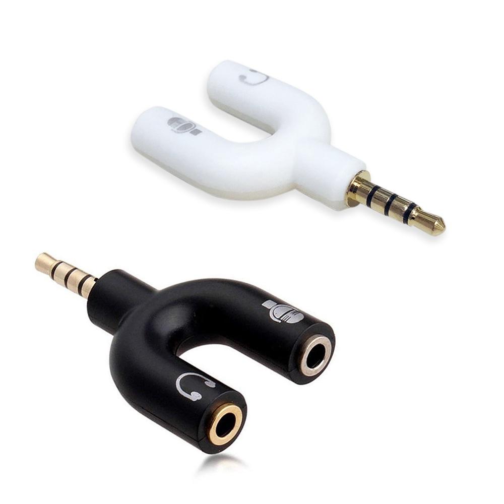 【atake】U型3.5mm耳機麥克風二合一轉接頭(黑色/白色) 一分二轉接頭/分線器-細節圖5