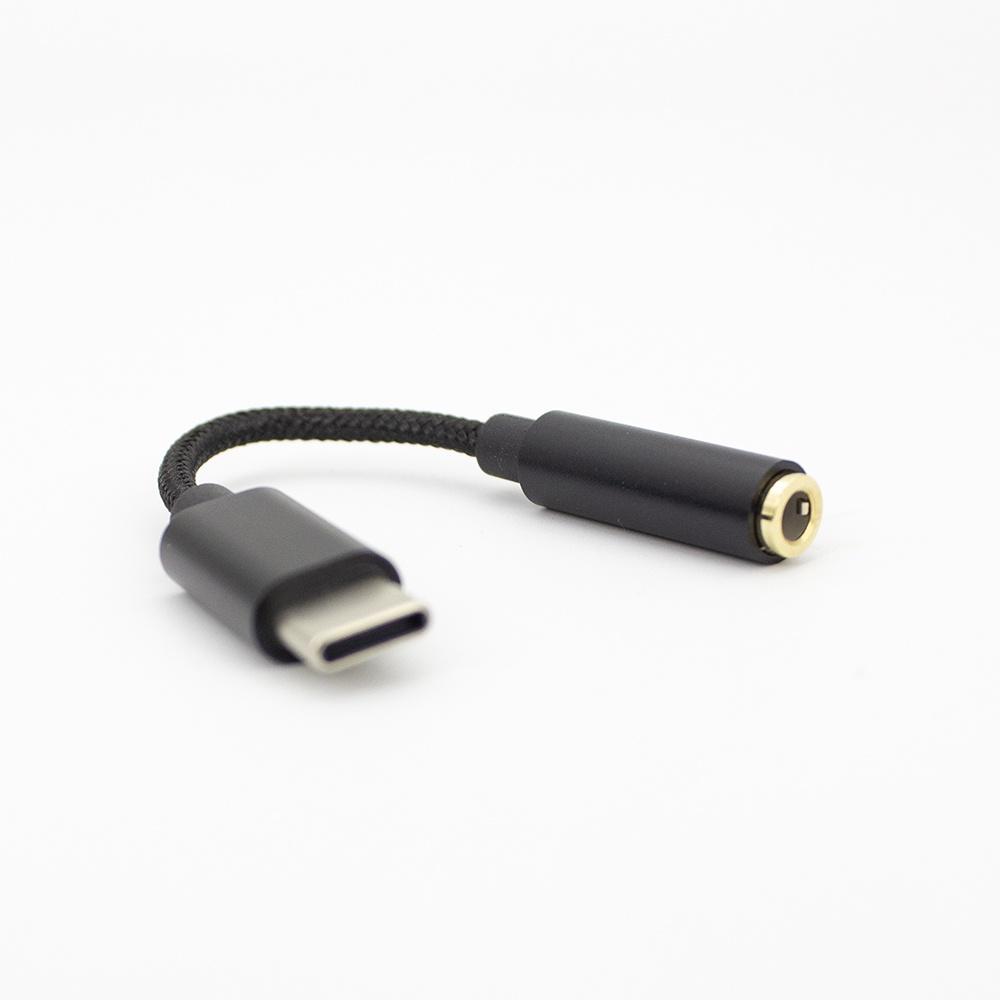 【atake】Type-C轉3.5mm音源轉接頭(編織線/可通話)(灰/黑) DAC轉接頭/轉接器-細節圖2