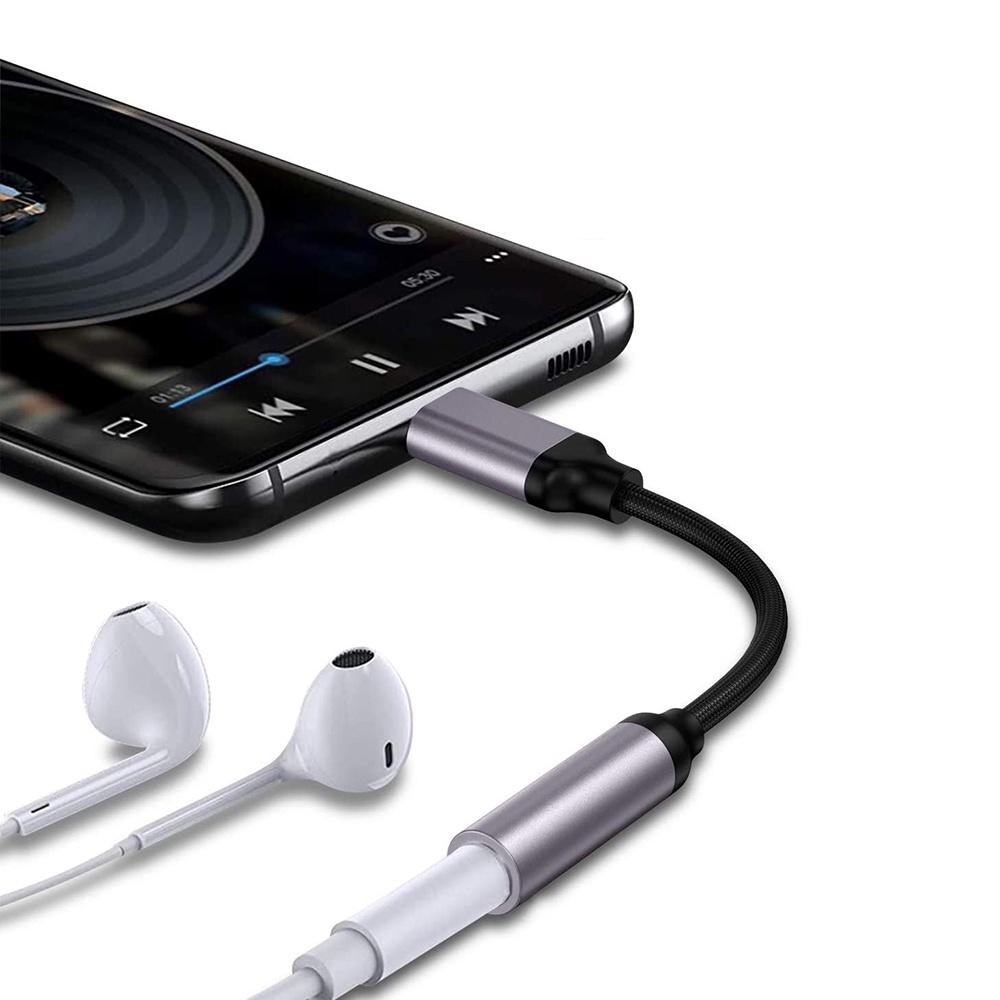 【atake】Type-C轉3.5mm音源轉接頭(編織線/可通話)(灰/黑) DAC轉接頭/轉接器-細節圖4