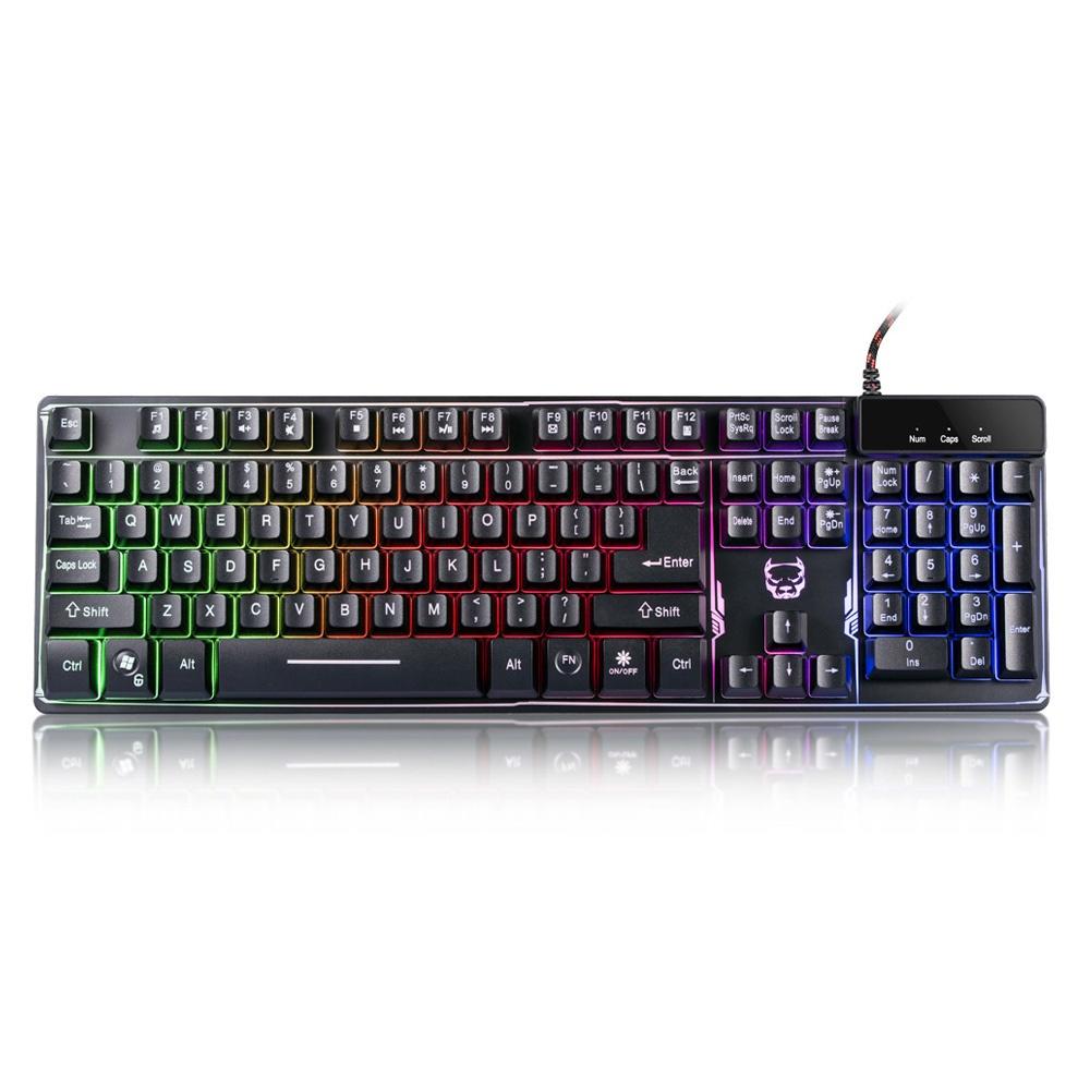 【艾來趣】有線電競RGB鍵盤 贈拾音燈 茶軸手感 呼吸燈鍵盤 炫彩鍵盤 懸浮機械手感 發光鍵盤-細節圖2