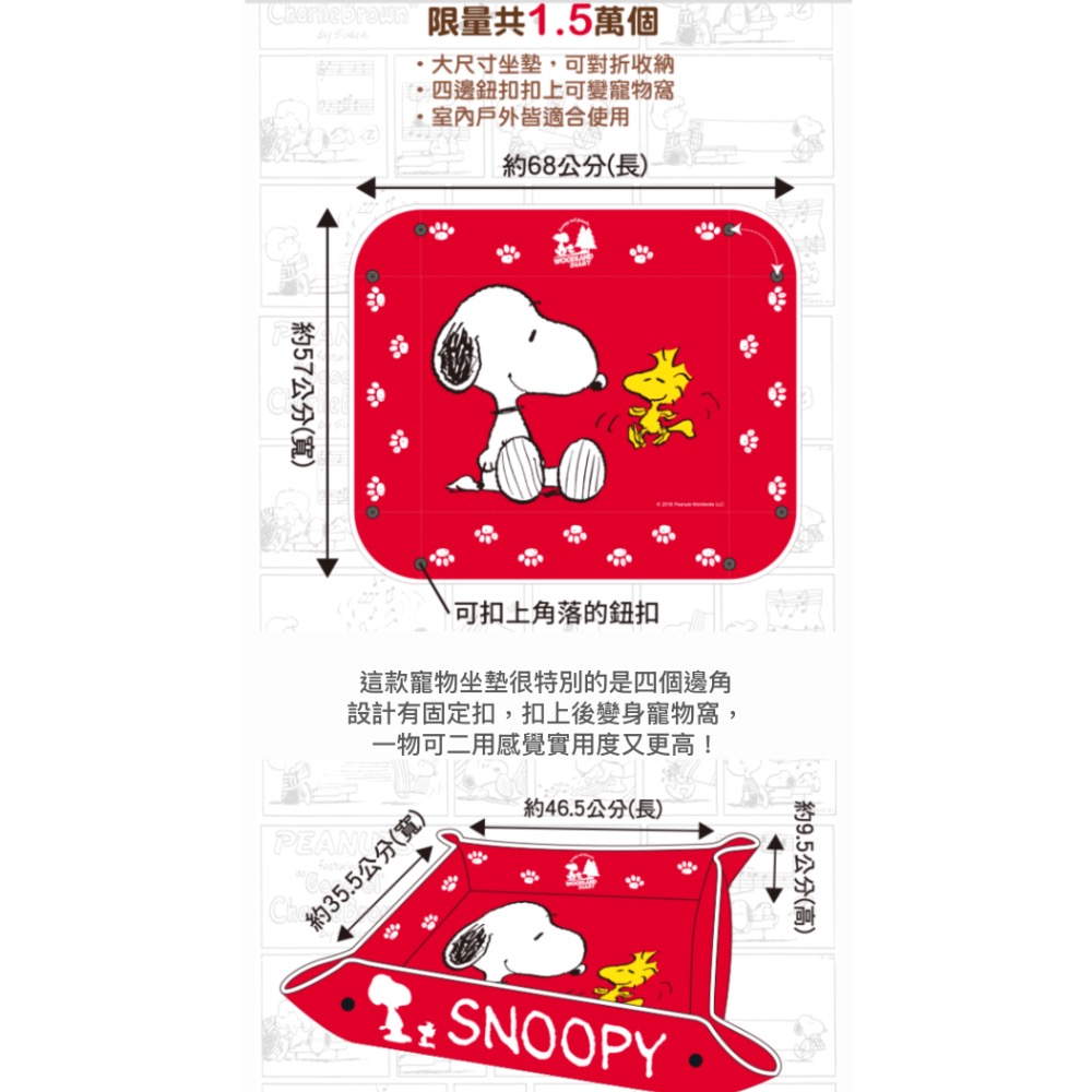 限量已絕版  7-11 史努比 寵物坐墊 寵物窩Snoopy&Friends 寵物窩-細節圖2