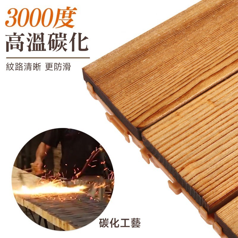 實木不翹板🔥全台最低價🔥拼接木紋地板 實木地板 陽台地板 防水卡扣木地板 木紋 陽台踏板【60288】花園地板-細節圖4