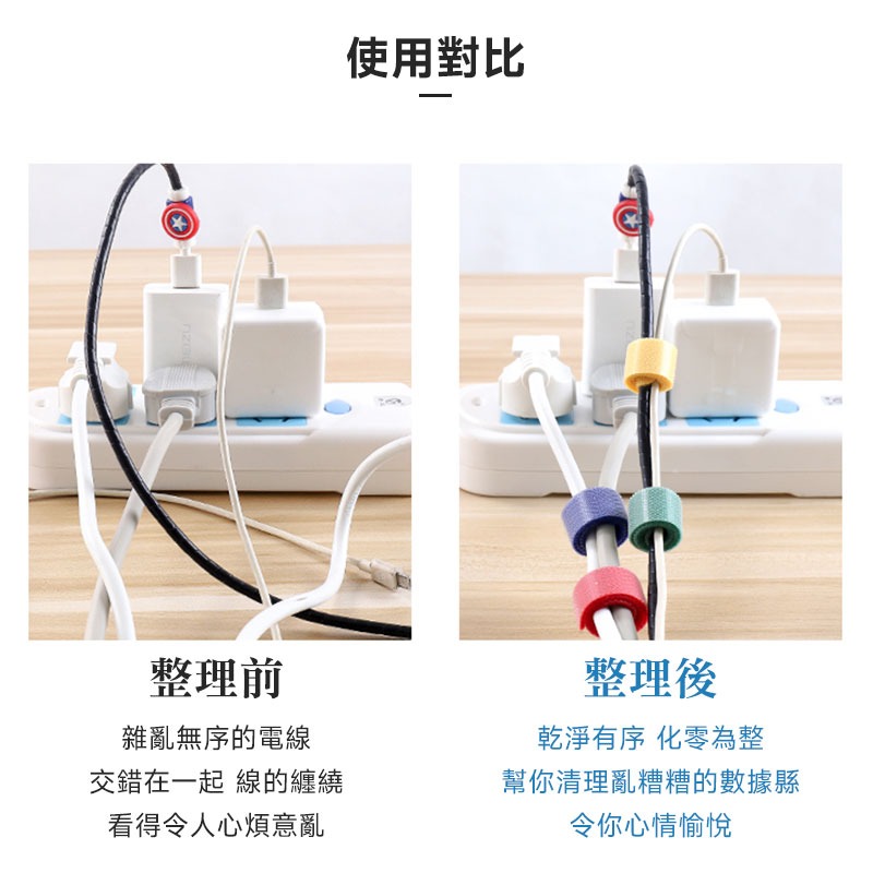 魔鬼氈束帶 貓型束帶 理線器 集線 魔鬼氈 T型束帶 綑綁帶 充電線收納 繞線器 綁線帶 電線收納 束線帶【60291】-細節圖2