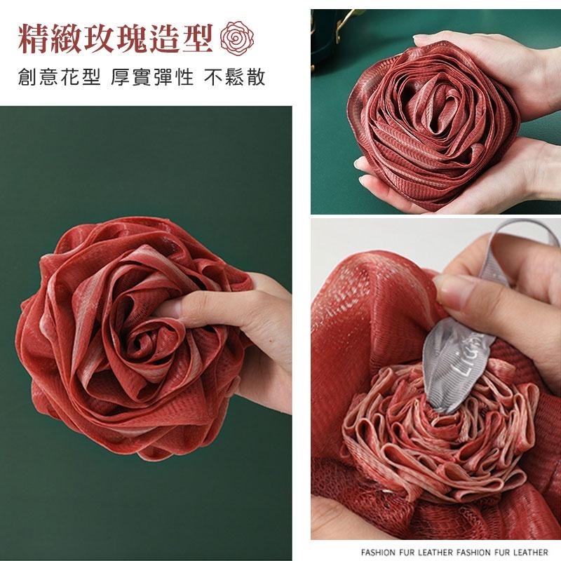 玫瑰花沐浴球 泡泡沐浴球 起泡 洗澡 起泡球 洗澡球  洗澡 擦背 洗澡巾 搓澡 沐浴條 起泡網【60306】-細節圖6
