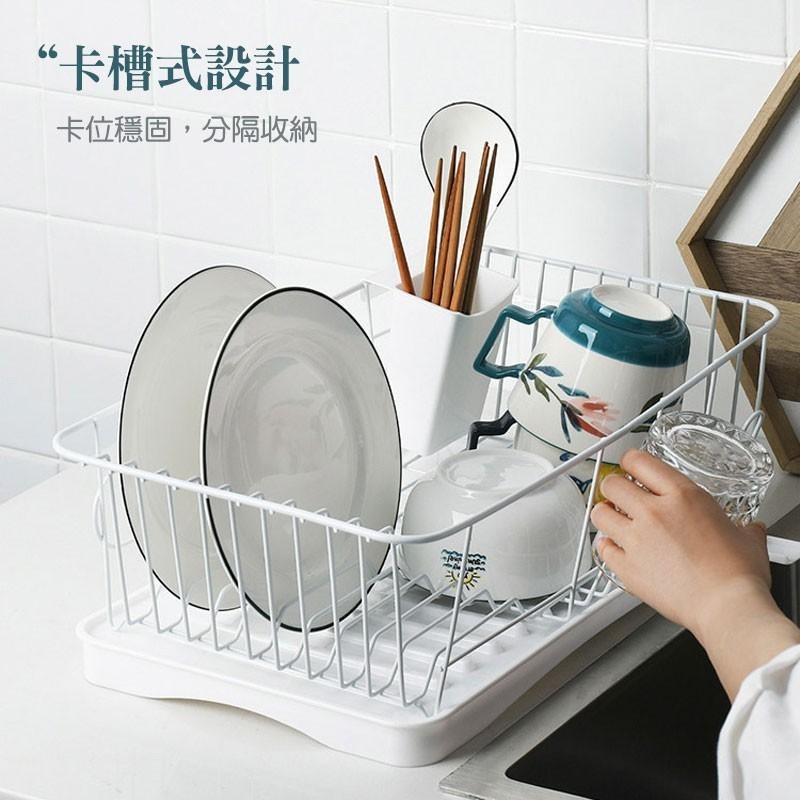 碗盤餐具瀝水架 碗盤瀝水收納架 多功能廚房置物架 日式鐵藝餐具碗碟收納架 碗盤收納架 瀝水架 碗碟架【00717】-細節圖4
