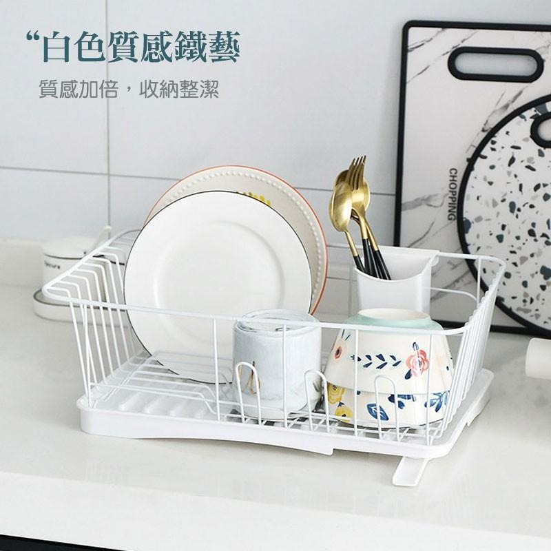 碗盤餐具瀝水架 碗盤瀝水收納架 多功能廚房置物架 日式鐵藝餐具碗碟收納架 碗盤收納架 瀝水架 碗碟架【00717】-細節圖5