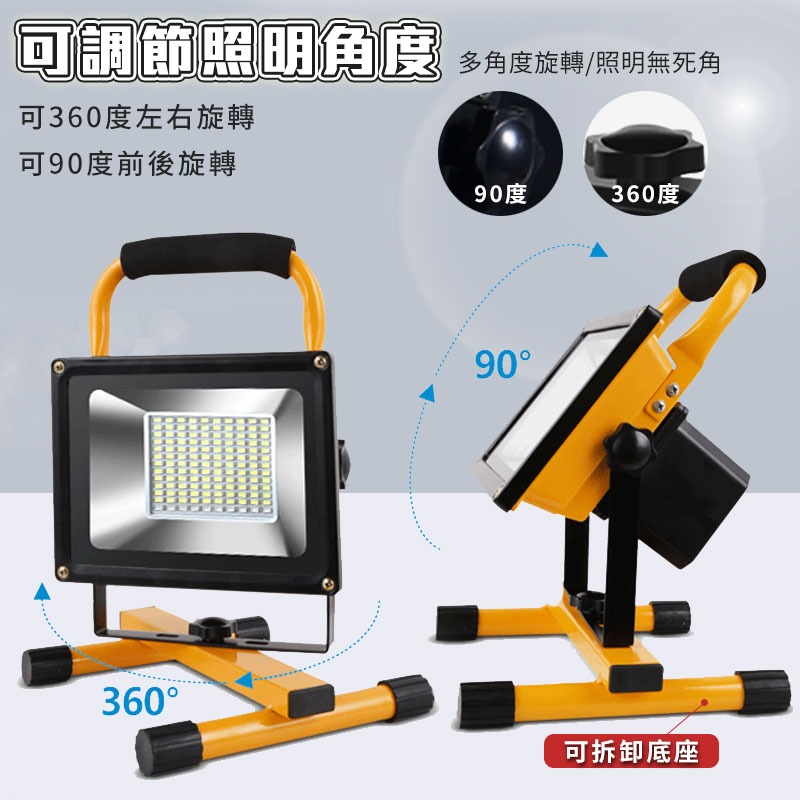 LED露營投光燈 探照燈 戶外露營燈 可攜帶式燈 投射燈 超亮戶外照明燈 釣魚燈 紅藍雙閃交通預警燈 防水【00787】-細節圖6