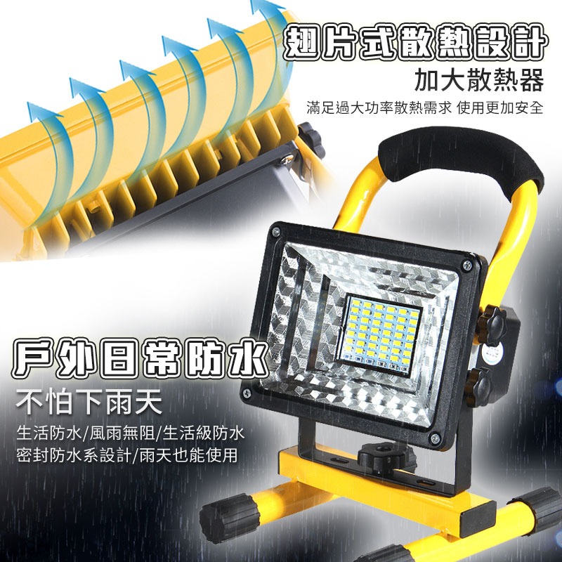 LED露營投光燈 探照燈 戶外露營燈 可攜帶式燈 投射燈 超亮戶外照明燈 釣魚燈 紅藍雙閃交通預警燈 防水【00787】-細節圖7