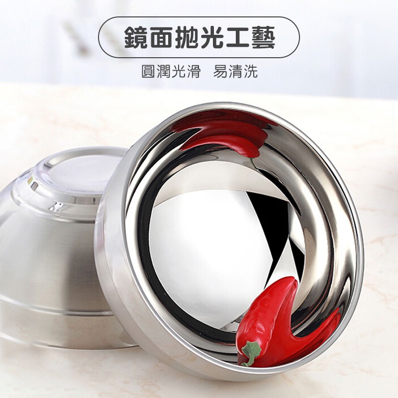 不鏽鋼雙層隔熱碗 不鏽鋼碗 隔熱碗 雙層碗 防燙碗 廚房用品 廚具 雙層隔熱 外食族 露營 防摔碗 兒童用【00770】-細節圖9