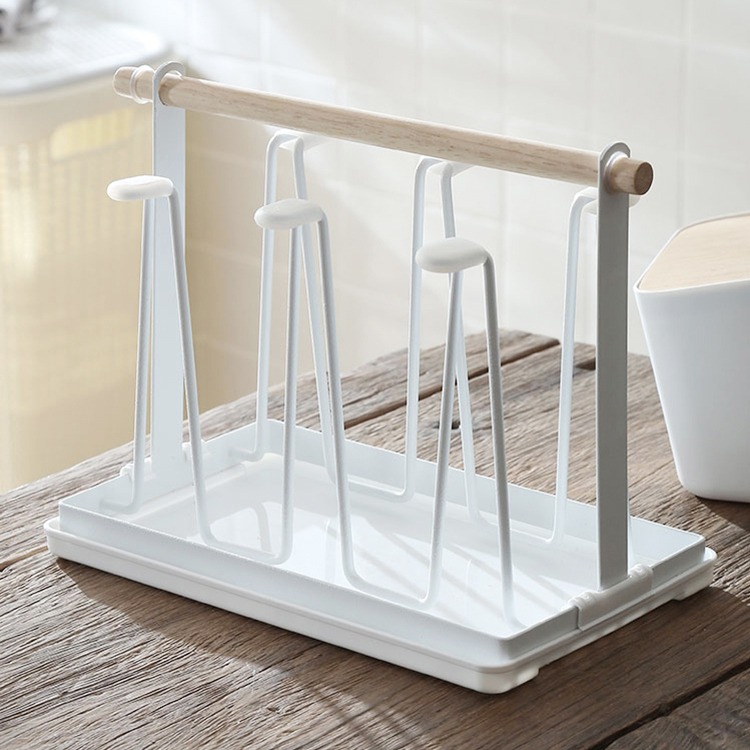 鐵藝瀝水杯架 水杯架 杯子架 倒放杯架 收納杯架 瀝水架 杯子收納架  日式6掛勾鐵藝杯架  馬克杯架-規格圖8