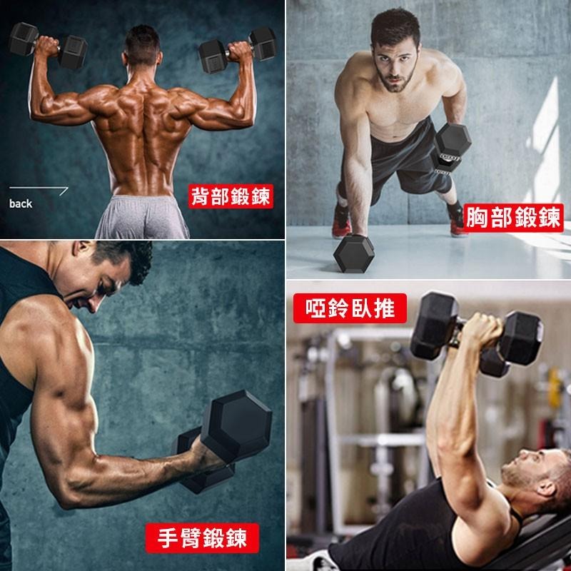 六角包膠啞鈴 健美啞鈴 運動重訓 居家健身 瘦身 深蹲 健身器材 女生健身 六角啞鈴【00899】-細節圖9