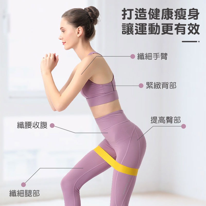 瑜珈健身彈力帶 彈力帶 力量訓練 運動健身伸展 瑜珈輔助 瘦身 瑜珈 深蹲 阻力帶 訓練帶 重訓 運動器材【00808】-細節圖3