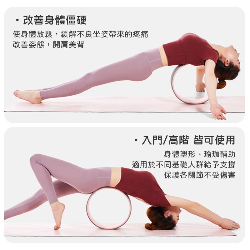 美背瑜珈輪 按摩瑜珈輪 瑜伽圈 普拉提環 瑜珈滾筒 輔助器材 瘦身塑形 美背舒展 放鬆肌肉 紓壓 舒展肩頸【00901】-細節圖5