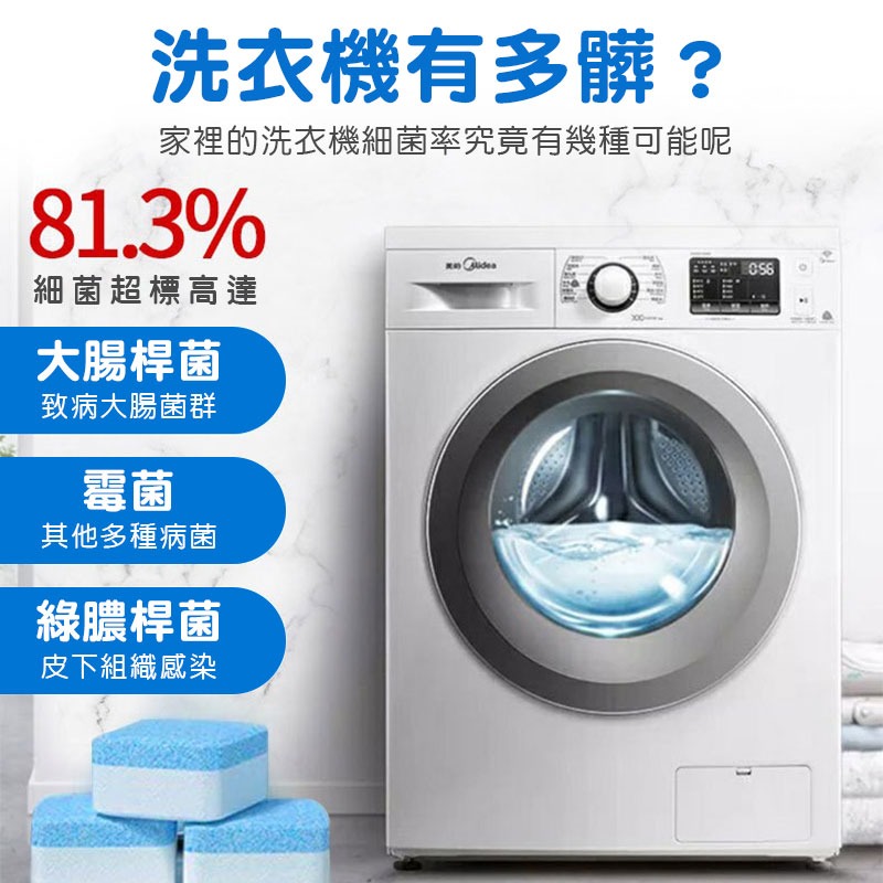 洗衣機清潔錠 12入 洗衣機槽清潔 洗衣機清潔 洗衣機槽清潔泡騰片 發泡錠 除污 去污劑 清潔用品【00742】-細節圖2