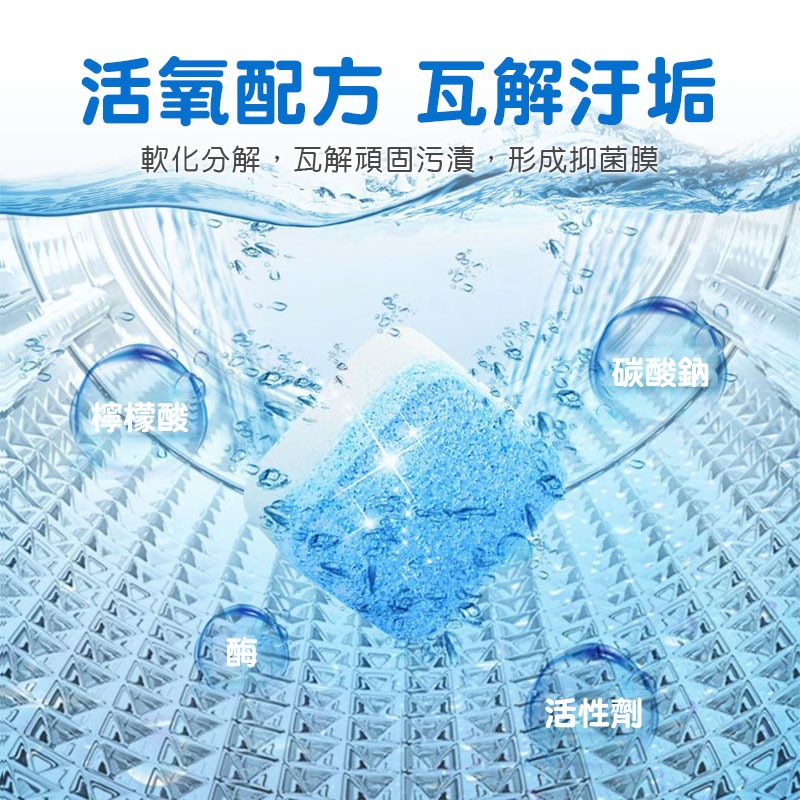 洗衣機清潔錠 12入 洗衣機槽清潔 洗衣機清潔 洗衣機槽清潔泡騰片 發泡錠 除污 去污劑 清潔用品【00742】-細節圖4