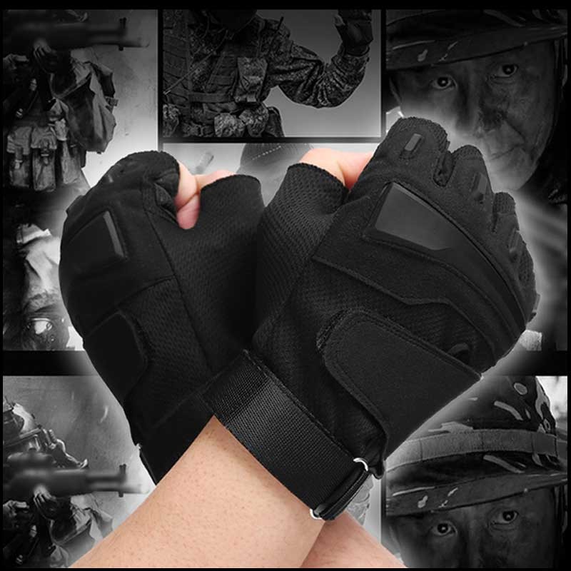 戰術防護手套 健身手套 半指手套 防滑 重訓 護腕 運動防護【00557】-細節圖6