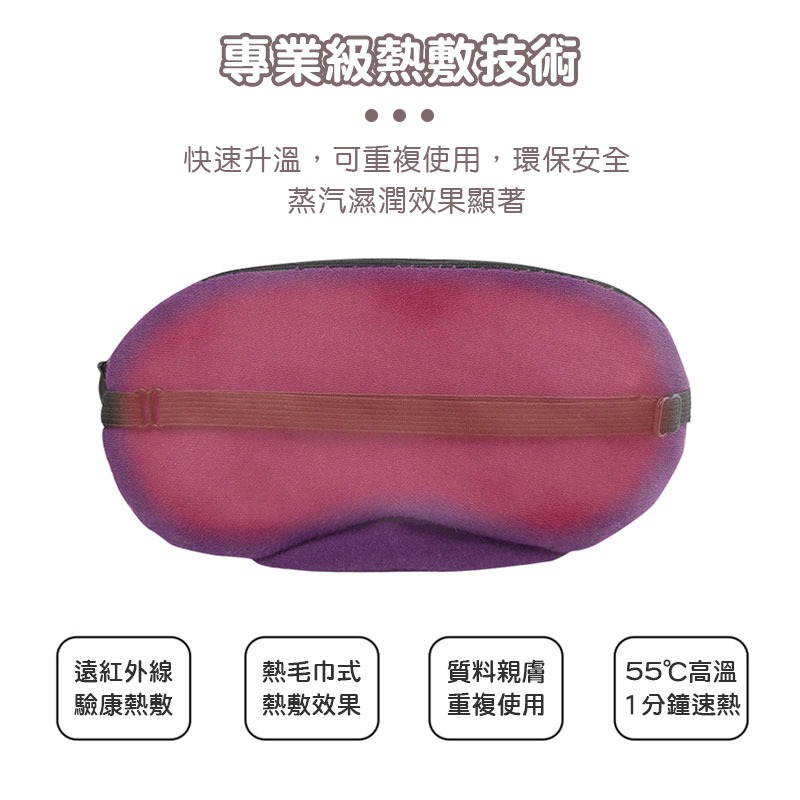 USB蒸氣眼罩 放鬆眼部 調溫定時 熱敷眼罩 加熱發熱 遮光眼罩 去黑眼圈 蒸汽眼罩 眼部疲勞 睡眠眼罩【00790】-細節圖3