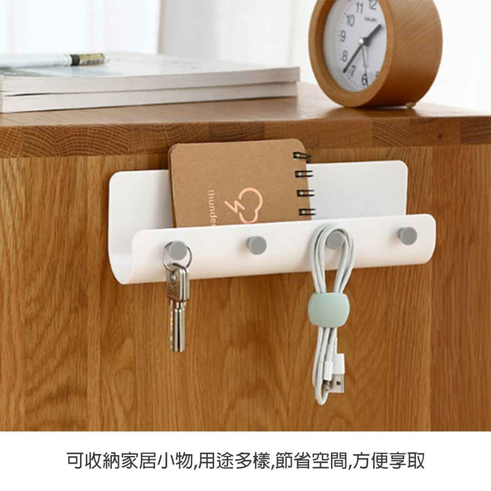 簡約壁掛收納置物架 北歐風 免打洞 掛勾 置物架 牆面 牆上 牆壁 置物架 鑰匙架 掛勾 無痕 收納【00315】-細節圖4